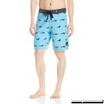 Maui & Sons Men's Sharks & Crows Printed Fixed Waist Boardshort Blue Atoll B01N7UD4JT